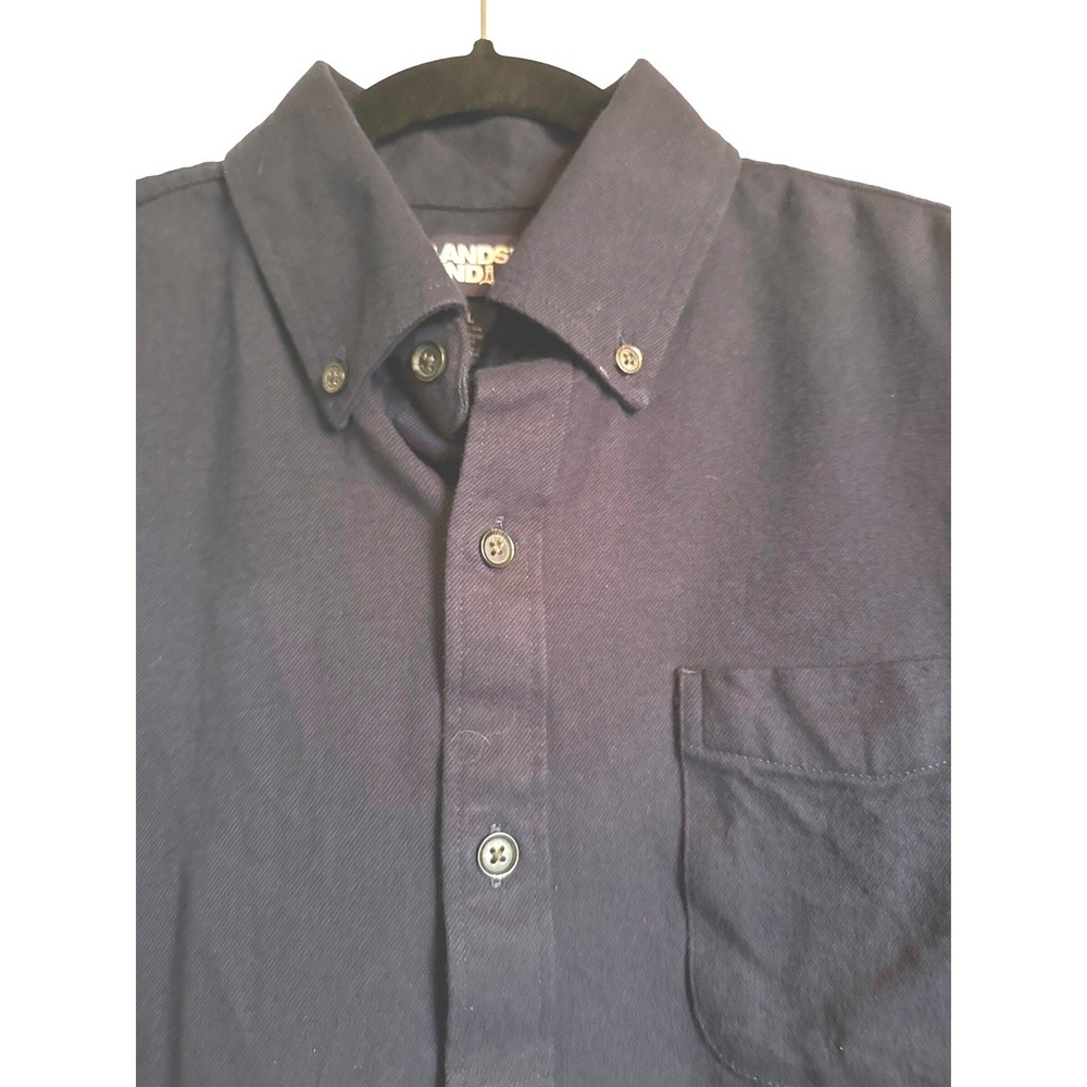 Cabincore Heavyweight Lands End Mens Blue Traditional Fit Long Sleeve Shirt Sz L